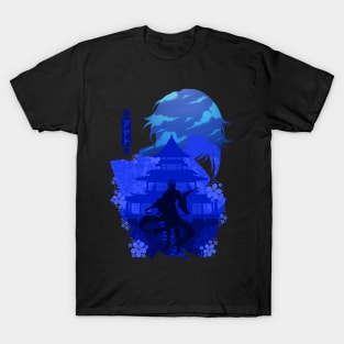 GENSHIN IMPACT KAMISATO AYATO NEGATIVE SPACE T-Shirt